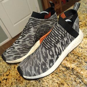 Adidas NMD CS2 Primeknit Glitch Black Red White Sneakers BZ0515 Mens Size 12